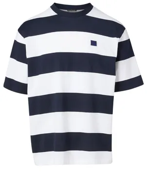 Face T-Shirt Stripe Print