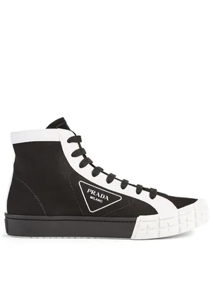 Gabardine Logo High-Top Sneakers