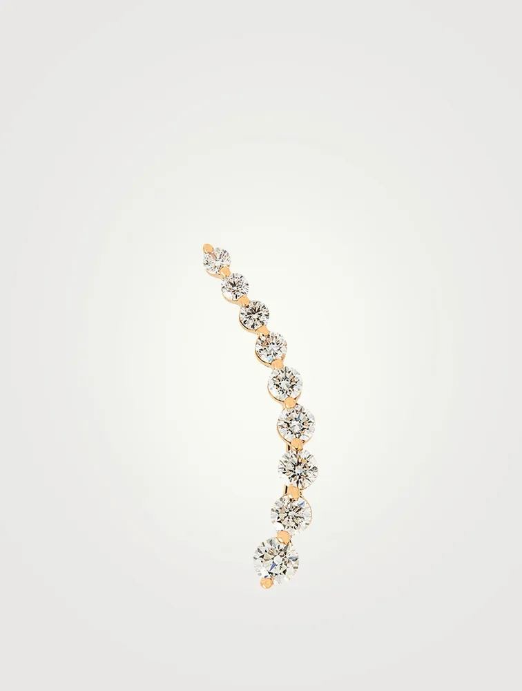 Left 18K Gold Floating Diamond Earring