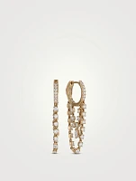 Sophia 18K Gold Double Chain Huggie Earrings With Diamonds
