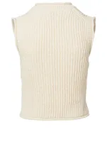 Cotton-Blend V-Neck Vest