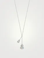 Petite Wulu 18K White Gold Necklace With Diamonds And Mother-Of-Pearl