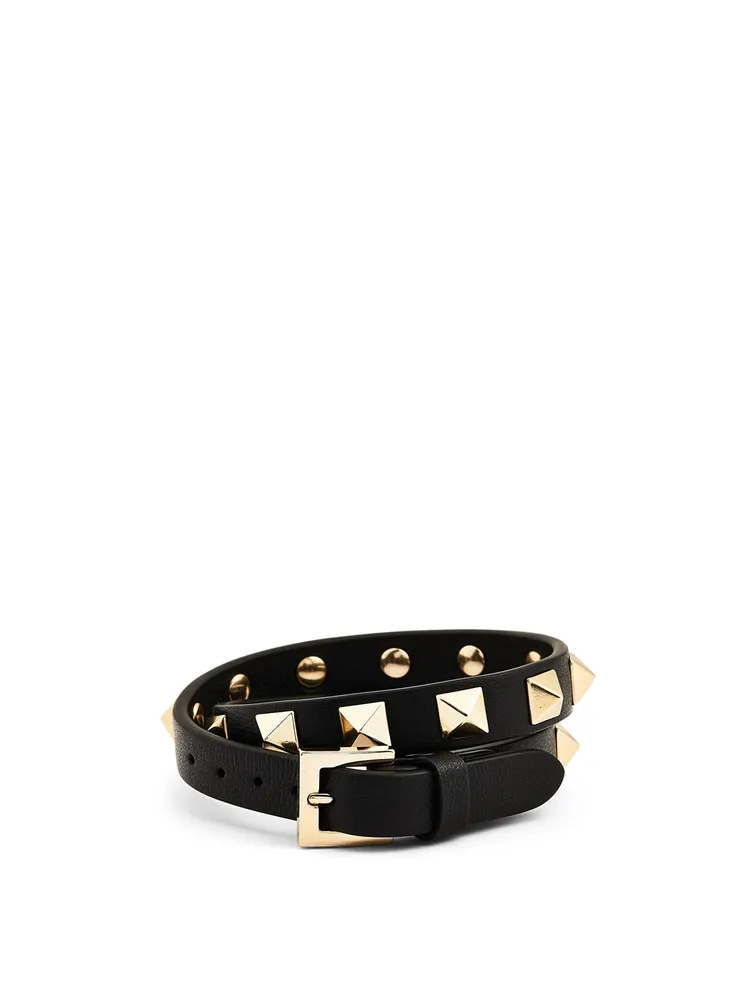 Rockstud Double Leather Bracelet