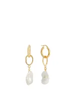 Found Object Pair Earrings With Pearls