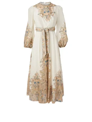 Freja Paisley Linen Midi Dress