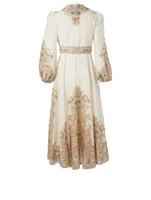 Freja Paisley Linen Midi Dress