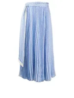 Sunray Pleated Maxi Skirt Polka Dot Print