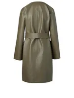 Leather Coat With Belt