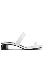 Ellis Croc-Embossed Leather Heeled Sandals