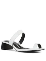 Ellis Croc-Embossed Leather Heeled Sandals