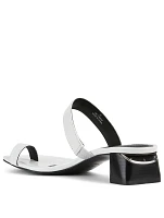 Ellis Croc-Embossed Leather Heeled Sandals