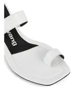 Ellis Croc-Embossed Leather Heeled Sandals