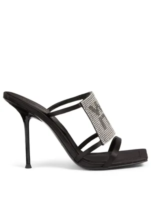 Julie Crystal Logo Heeled Sandals