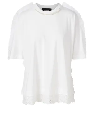T-Shirt With Tulle Trim