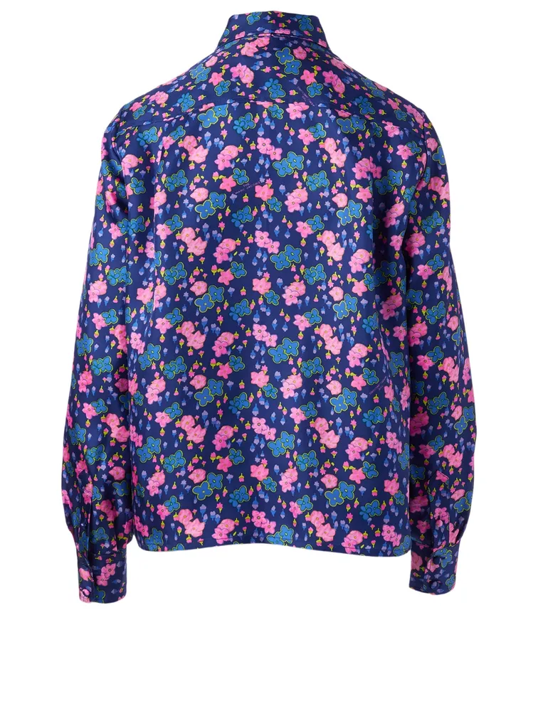 Silk Shirt Floral Print