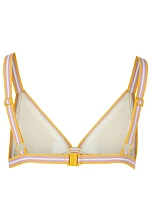 Zinnia Elastic Triangle Bikini Top Floral Print