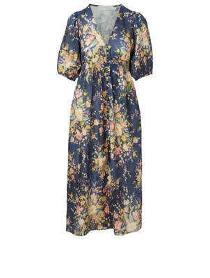 Zinnia Shirred Waist Dress Floral Print