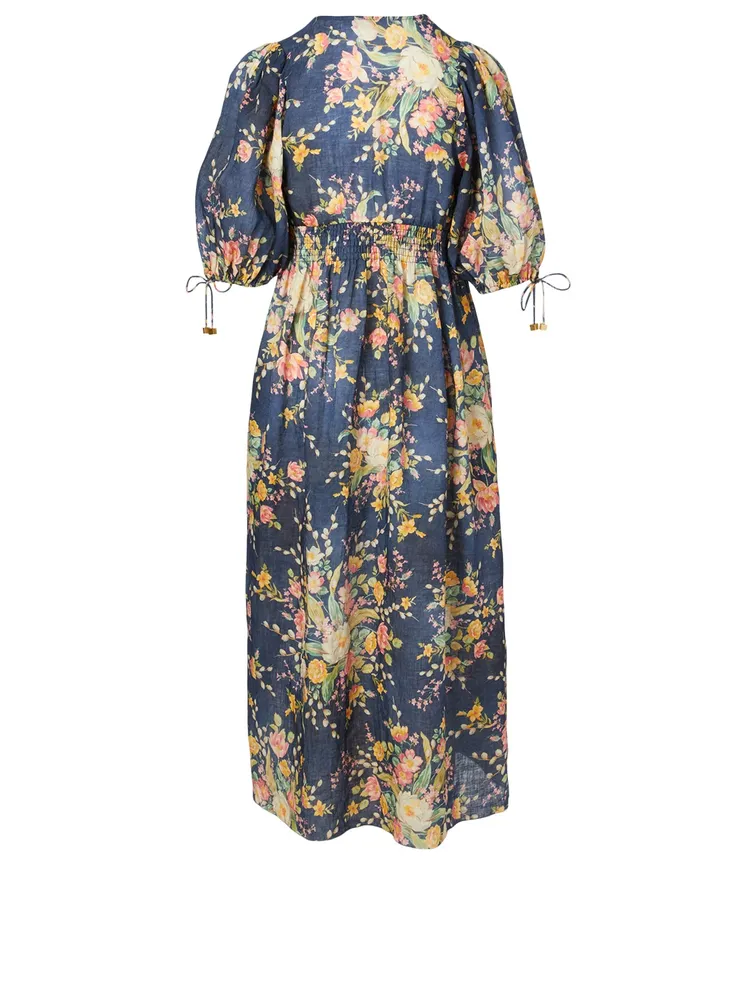Zinnia Shirred Waist Dress Floral Print