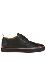 Pebble Grain Leather Longwing Brogue Sneakers