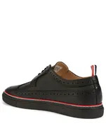 Pebble Grain Leather Longwing Brogue Sneakers