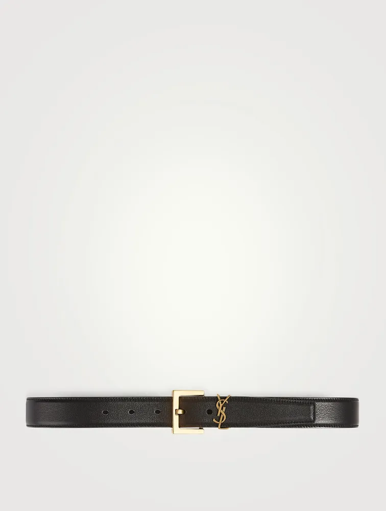 YSL Monogram Buckle Leather Belt