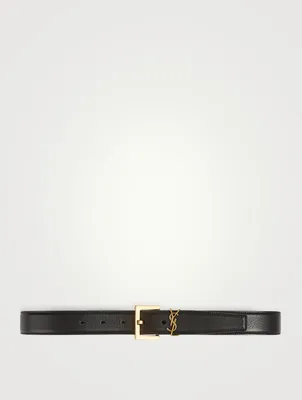 YSL Monogram Buckle Leather Belt
