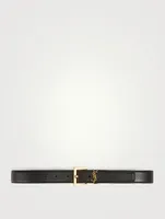 YSL Monogram Buckle Leather Belt