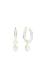Frost Acrylic Hoop Earrings With Pearls