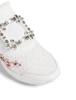 Sneakers Viv’ Run en mailles de néoprène à imprimé floral ornés cristaux