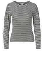 Trula Long-Sleeve Top Striped Print