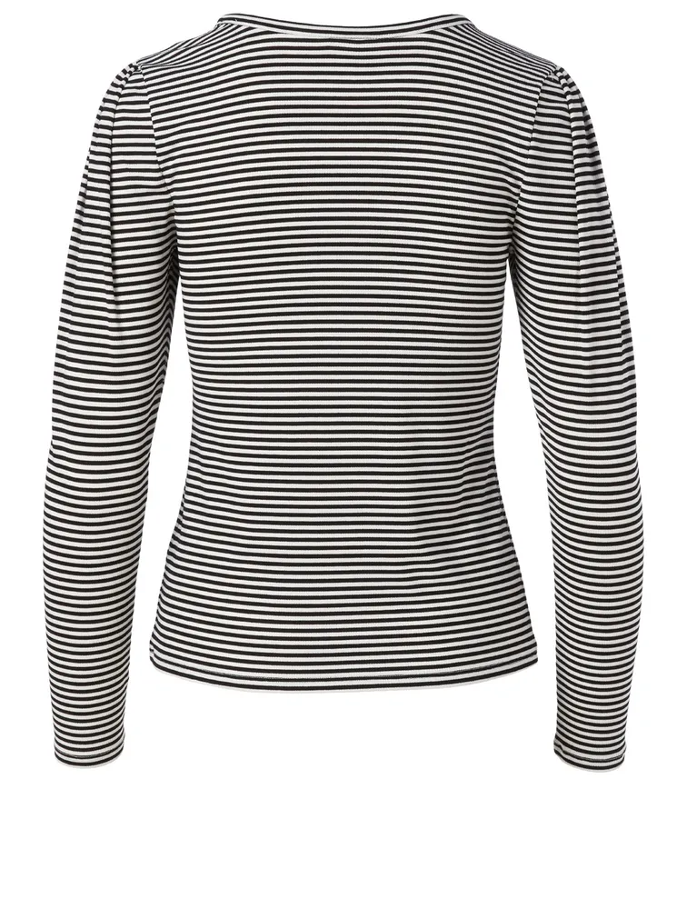 Trula Long-Sleeve Top Striped Print