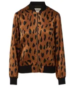 Ollie Silk Bomber Jacket Animal Print