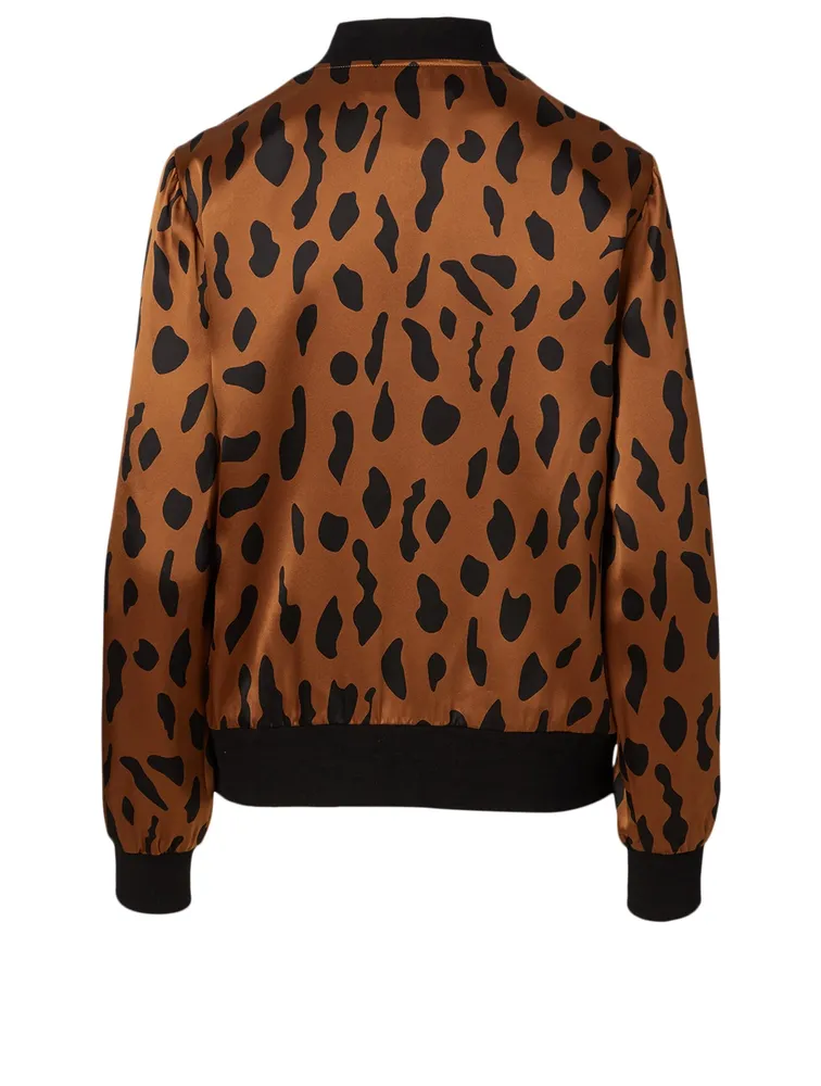 Ollie Silk Bomber Jacket Animal Print