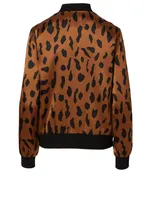 Ollie Silk Bomber Jacket Animal Print