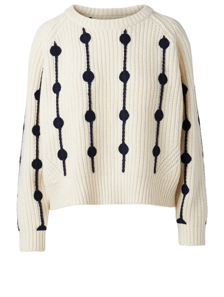 Wool Sweater Linked Dot Print