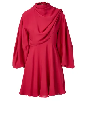 Silk Asymmetric Layered Dress
