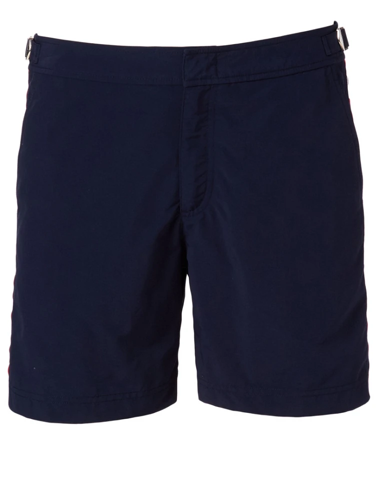 Bulldog Swim Shorts With Stripe
