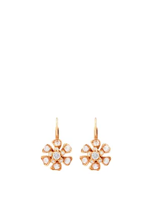 Aster 18K Rose Gold Petite Bloom Earrings With Diamonds