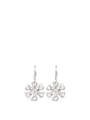 Aster 18K White Gold Petite Bloom Earrings With Diamonds