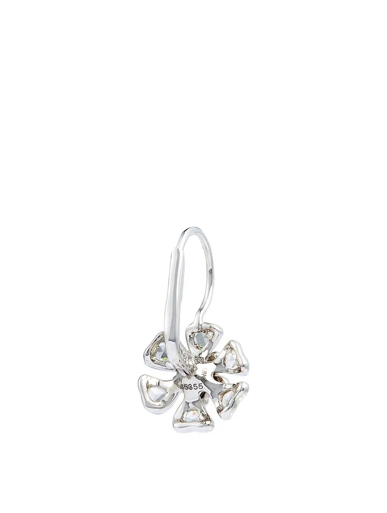 Aster 18K White Gold Petite Bloom Earrings With Diamonds