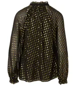 Winona Silk-Blend Blouse Dot Print