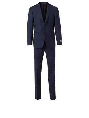 Wool Two-Piece Suit Micro Stripe Print