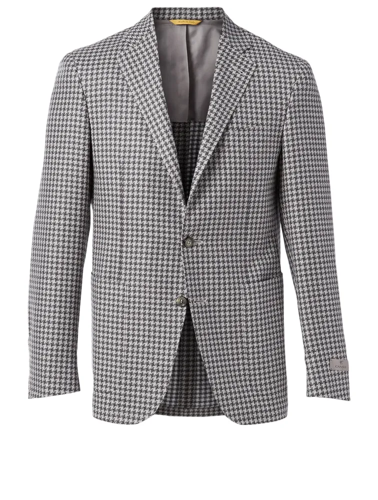 Wool Jacket Houndstooth Print