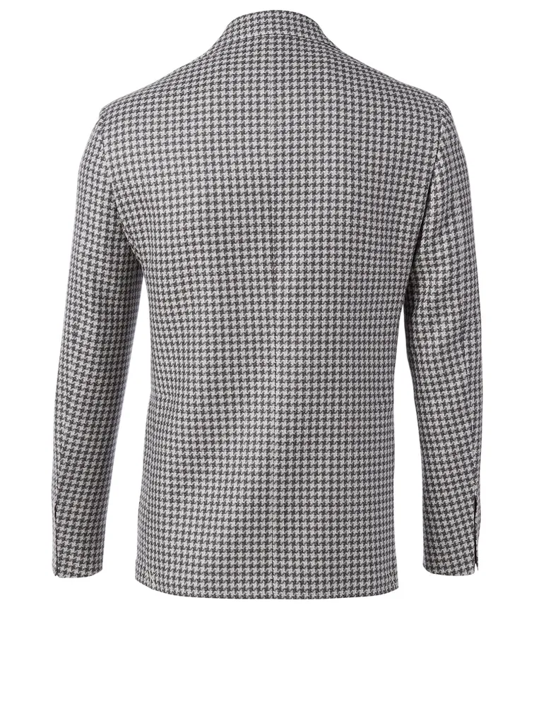 Wool Jacket Houndstooth Print
