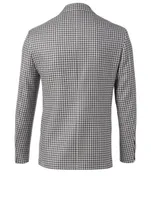 Wool Jacket Houndstooth Print