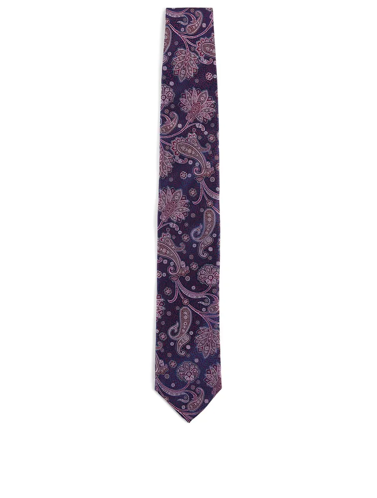 Silk Tie In Paisley Print