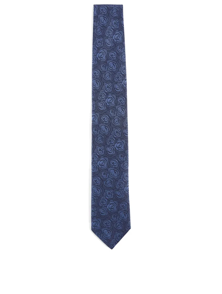 Silk Tie In Floral Print