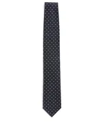 Silk Tie In Polka Dot Print