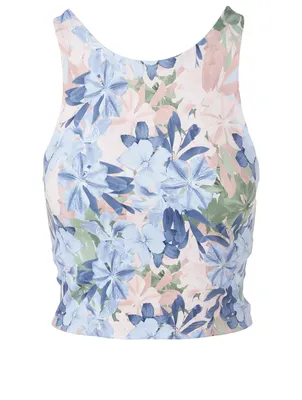 Back At You Cropped Tank Top Floral Bouquet Print