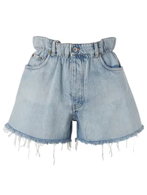 Paperbag High-Waisted Jean Shorts